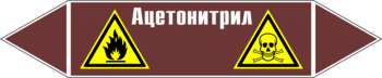 Маркировка трубопровода "ацетонитрил" (пленка, 507х105 мм) - Маркировка трубопроводов - Маркировки трубопроводов "ЖИДКОСТЬ" - магазин "Охрана труда и Техника безопасности"