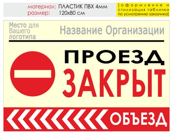 Информационный щит "объезд слева" (пластик, 120х90 см) t12 - Охрана труда на строительных площадках - Информационные щиты - магазин "Охрана труда и Техника безопасности"